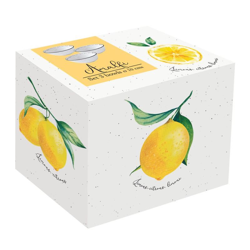 Casa si Gradina - Bucatarie si vesela - Vesela si tacamuri - Farfurii si boluri - Set 3 boluri portelan 10cm Amalfi - Infinity.ro