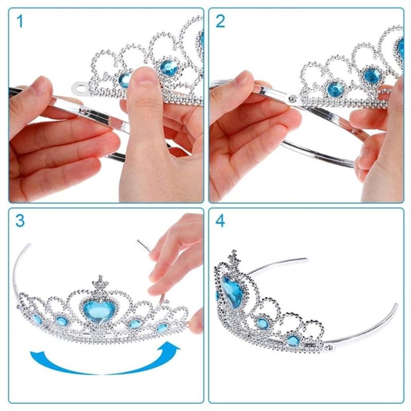 Jucarii, Copii si Bebe - Jucarii si jocuri - Jucarii de rol - Masti si costume copii - Set rochie si trei accesorii Elsa Frozen, IdeallStore®, 3-5  ani, Carnaval - Infinity.ro