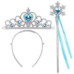 Jucarii, Copii si Bebe - Jucarii si jocuri - Jucarii de rol - Masti si costume copii - Set rochie si trei accesorii Elsa Frozen, IdeallStore®, 3-5  ani, Carnaval - Infinity.ro