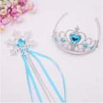 Jucarii, Copii si Bebe - Jucarii si jocuri - Jucarii de rol - Masti si costume copii - Set rochie si trei accesorii Elsa Frozen, IdeallStore®, 3-5  ani, Carnaval - Infinity.ro