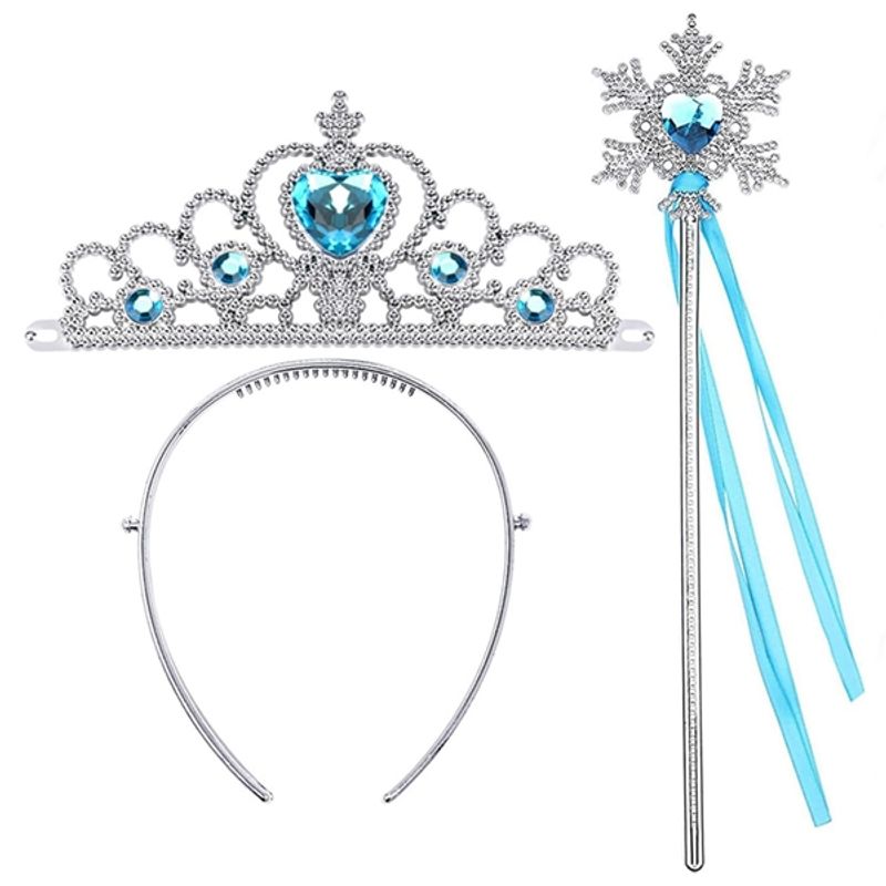 Casa si Gradina - Decoratiuni - Decoratiuni petrecere - Masti si costume carnaval - Set peruca, bagheta, diadema printesa Elsa Frozen, IdeallStore®, Halloween - Infinity.ro