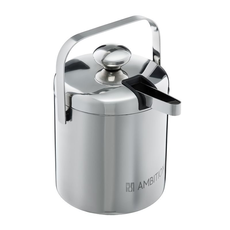 Casa si Gradina - Bucatarie si vesela - Accesorii bar - Frapiere si clesti gheata - Galeata gheata cu capac, maner si cleste 1.3 L, frapiera inox, AMBITION Ice - Infinity.ro