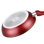 Casa si Gradina - Bucatarie si vesela - Vase pentru gatit - Tigai si seturi - Set 3 tigai cu inductie HotChef, 28cm, 24cm, 20cm, Rosu - Infinity.ro