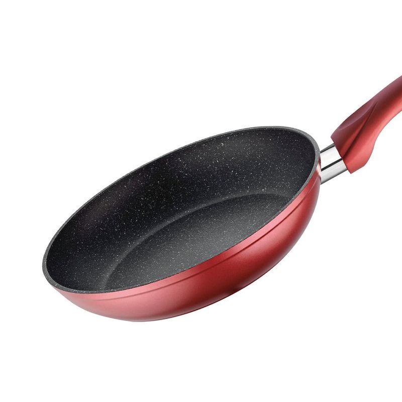 Casa si Gradina - Bucatarie si vesela - Vase pentru gatit - Tigai si seturi - Set 3 tigai cu inductie HotChef, 28cm, 24cm, 20cm, Rosu - Infinity.ro