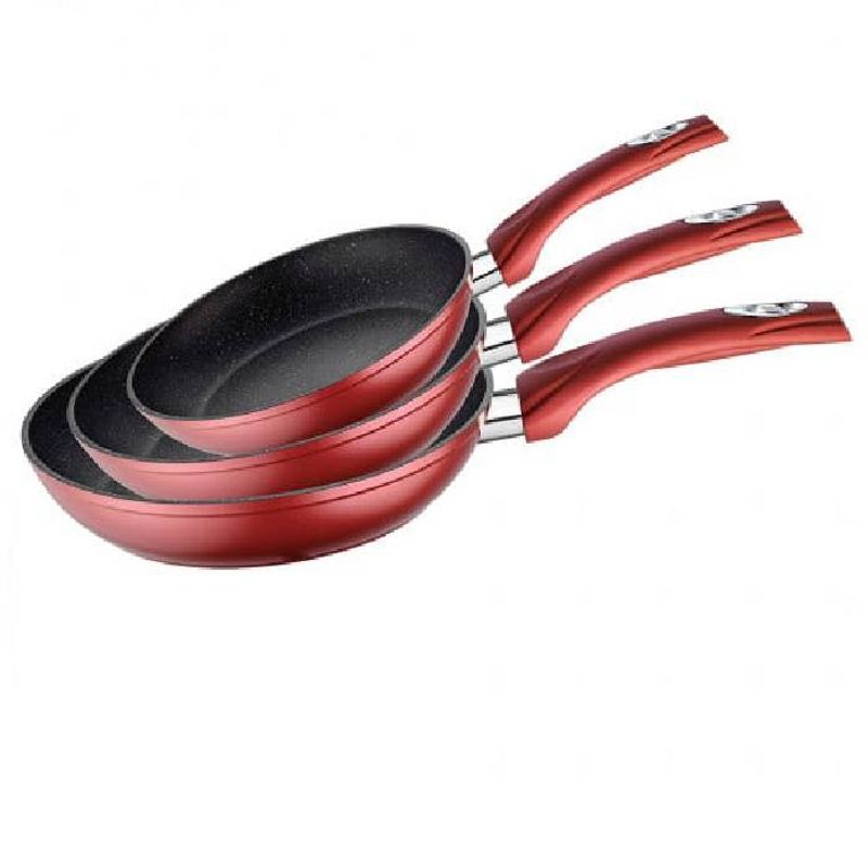 Casa si Gradina - Bucatarie si vesela - Vase pentru gatit - Tigai si seturi - Set 3 tigai cu inductie HotChef, 28cm, 24cm, 20cm, Rosu - Infinity.ro