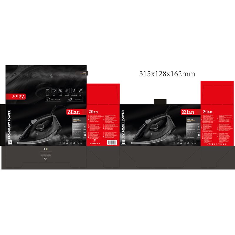 Electronice si Electrocasnice - Ingrijirea tesaturilor - Fiare de calcat - Fier de calcat Zilan ZLN8603, talpa ceramica, Negru, Putere 2600W, calcare cu abur - Infinity.ro