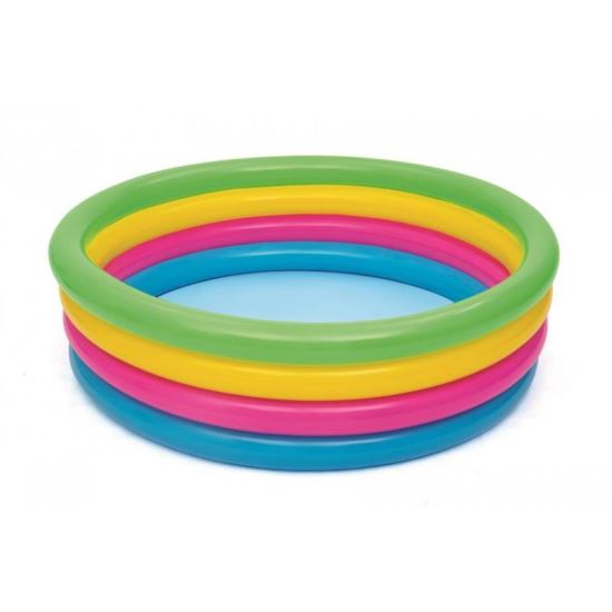 Piscina gonflabila pentru copii, rotunda, curcubeu, 157 x 46 cm, Bestway Rainbow