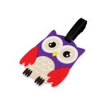 Sport si Outdoor - Articole de voiaj - Accesorii articole de voiaj - Ecuson silicon pentru identificare bagaje Crisalida, motiv bufnita, 7,8 x 9,5 cm, Violet - Infinity.ro