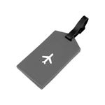 Sport si Outdoor/Articole de voiaj/Accesorii articole de voiaj - Ecuson silicon pentru identificare bagaje Crisalida, motiv avion, 6,5 x 12 cm, Gri - Infinity.ro