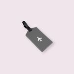 Sport si Outdoor/Articole de voiaj/Accesorii articole de voiaj - Ecuson silicon pentru identificare bagaje Crisalida, motiv avion, 6,5 x 12 cm, Gri - Infinity.ro