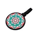 Sport si Outdoor - Articole de voiaj - Accesorii articole de voiaj - Ecuson silicon pentru identificare bagaje Crisalida, motiv mandale, 9 cm, Turcoaz - Infinity.ro