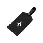Sport si Outdoor - Articole de voiaj - Accesorii articole de voiaj - Ecuson silicon pentru identificare bagaje Crisalida, motiv avion, 6,5 x 12 cm, Negru - Infinity.ro