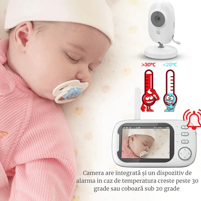Casa si Gradina - Mobilier - Mobilier copii - Monitoare video copii - Baby Monitor si Camera Audio-Video Wireless Pentru Supravegherea Copilului RoHs® SPY HappyKID Ecran HD XXL 3.2 Inch LCD - Infinity.ro
