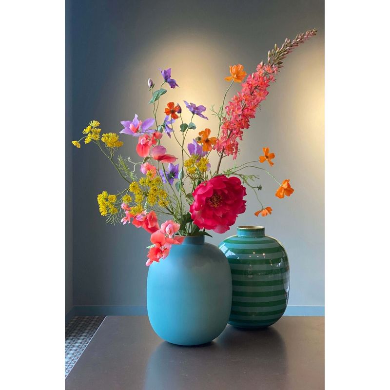 Casa si Gradina - Decoratiuni - Obiecte decorative - Vaze si boluri decorative - Vaza decorativa din metal Matt Blue 32cm - Infinity.ro