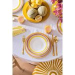 Casa si Gradina - Bucatarie si vesela - Vesela si tacamuri - Farfurii si boluri - Farfurie din portelan Chique Stripes Yellow 23,5cm - Infinity.ro
