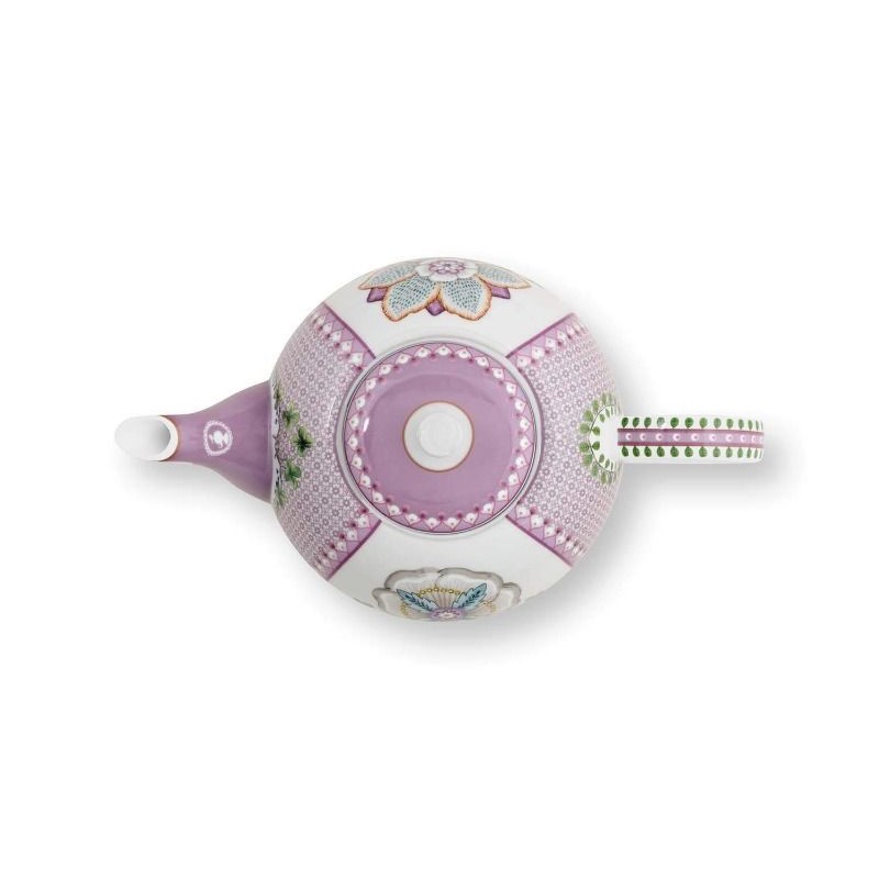 Casa si Gradina - Bucatarie si vesela - Vase pentru gatit - Ceainice si infuzoare - Ceainic portelan Lily&Lotus Tiles Lilac 1.6l - Infinity.ro