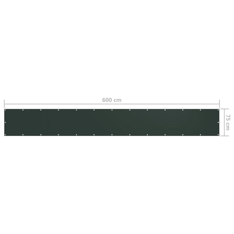 Casa si Gradina - Gradina si terasa - Umbrele si pavilioane - Umbrele - Paravan de balcon, verde inchis, 75x600 cm, tesatura oxford - Infinity.ro