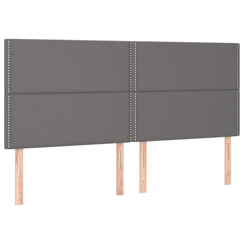 Casa si Gradina - Mobilier - Paturi si accesorii - Paturi - Cadru de pat cu tablie, gri, 160x200 cm, piele ecologica - Infinity.ro