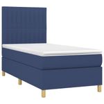 Casa si Gradina - Mobilier - Paturi si accesorii - Paturi - Pat box spring cu saltea, albastru, 90x190 cm, textil - Infinity.ro
