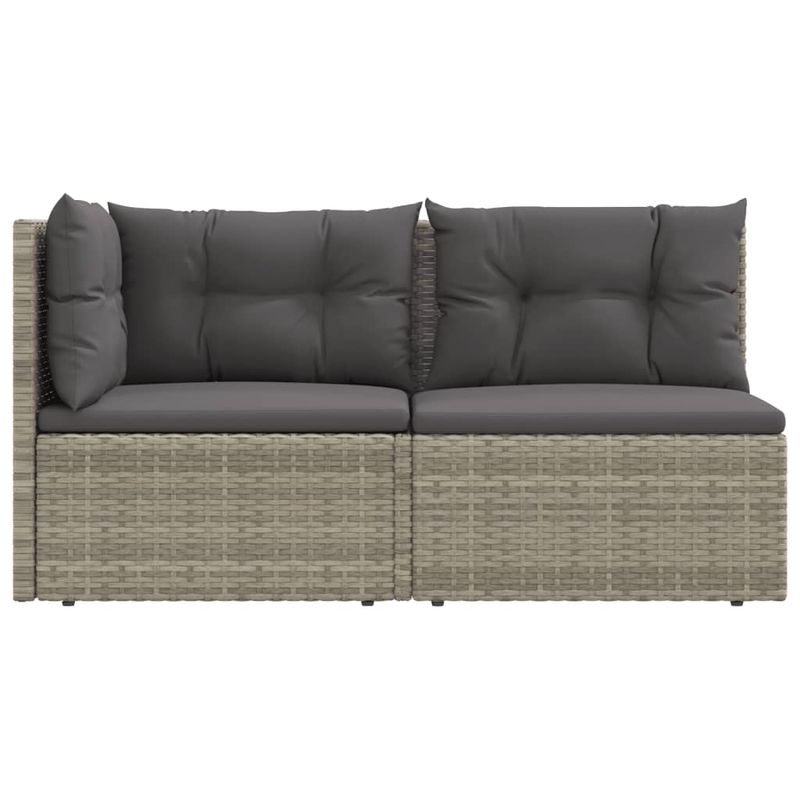 Casa si Gradina - Gradina si terasa - Mobilier exterior - Seturi mobila gradina - Set mobilier de gradina cu perne, 2 piese, gri, poliratan - Infinity.ro