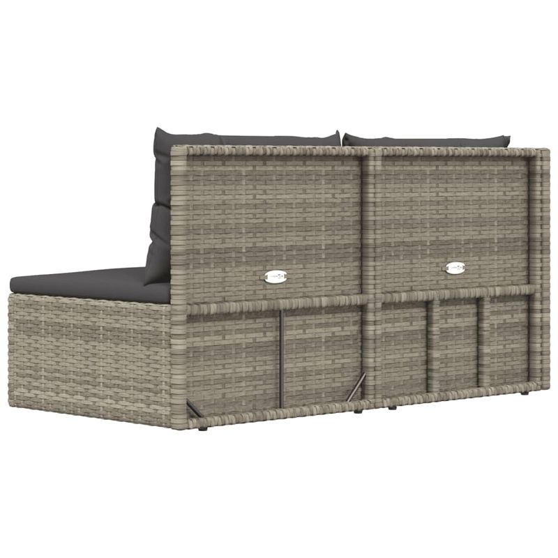 Casa si Gradina - Gradina si terasa - Mobilier exterior - Seturi mobila gradina - Set mobilier de gradina cu perne, 2 piese, gri, poliratan - Infinity.ro