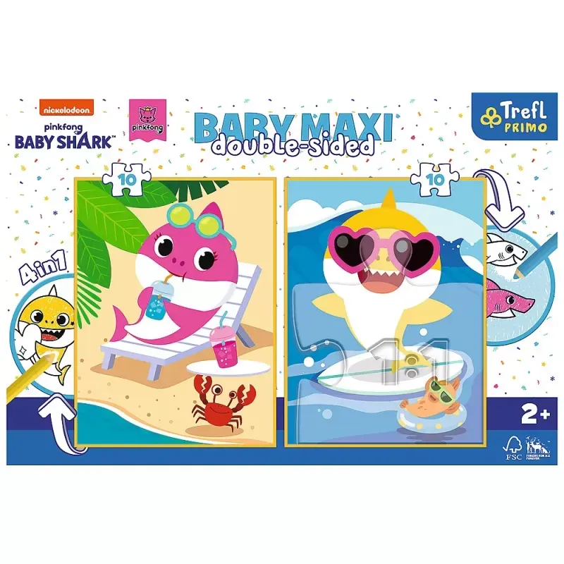 Jucarii, Copii si Bebe - Jucarii si jocuri - Jocuri si puzzle - Puzzle - Puzzle trefl primo baby maxi 2x10 baby shark - Infinity.ro