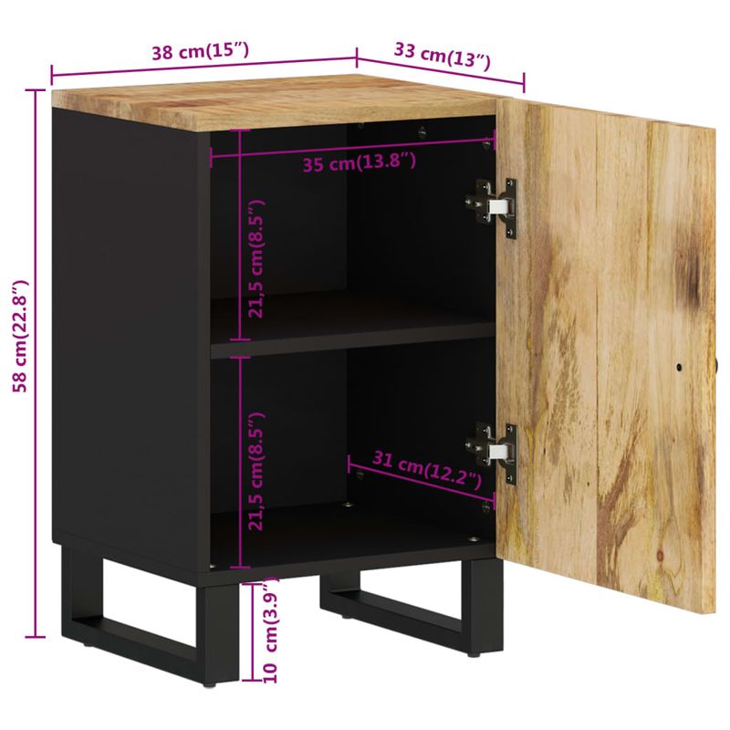 Casa si Gradina - Mobilier - Mobilier baie - Comode baie - Dulap de baie, 38x33x58 cm, lemn masiv de mango - Infinity.ro
