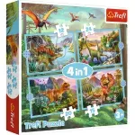 Jucarii, Copii si Bebe - Jucarii si jocuri - Jocuri si puzzle - Puzzle - Puzzle trefl 4in1 lumea dinozaurilor - Infinity.ro
