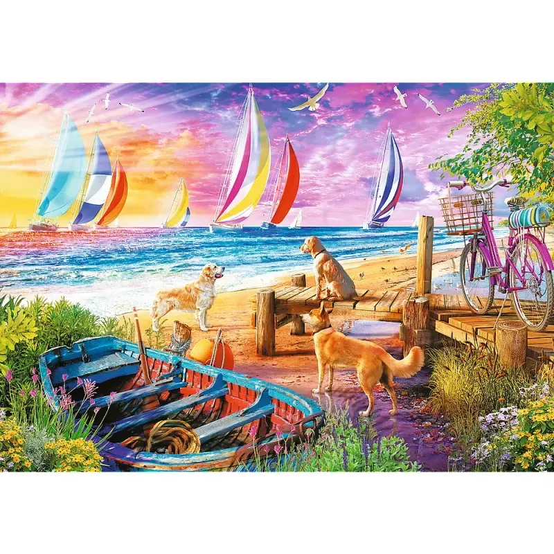 Jucarii, Copii si Bebe - Jucarii si jocuri - Jocuri si puzzle - Puzzle - Puzzle trefl uft 1000 barcile pe mare - Infinity.ro