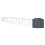 Petshop - Accesorii petshop - Culcusuri si custi - Custi interior si exterior - Cusca caine cu acoperis antracit 117x1221x123cm otel galvanizat - Infinity.ro