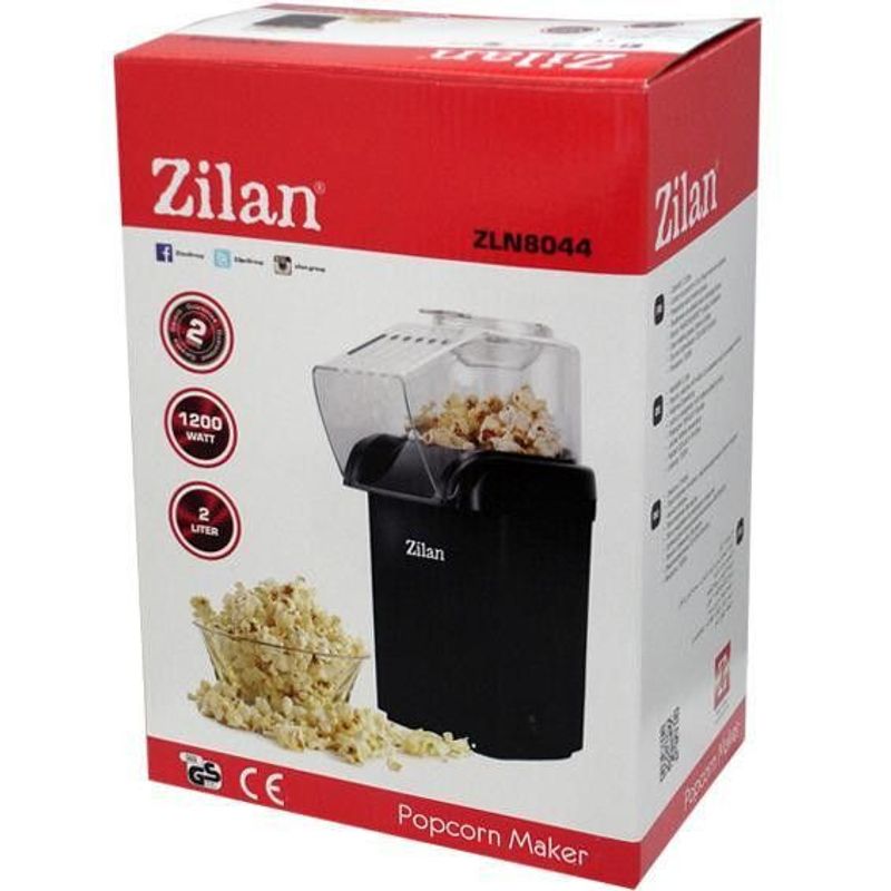 Electronice si Electrocasnice - Electrocasnice bucatarie - Aparate de gatit & desert - Aparate de preparat desert - Aparat Pentru Popcorn Zilan ZLN-8045,Negru Putere 1200W, sistem cu jet de aer cald, - Infinity.ro