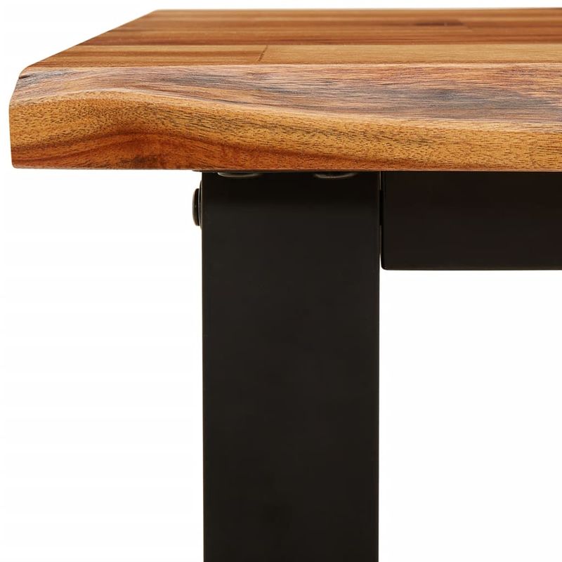 Casa si Gradina - Mobilier - Seturi de mobilier - Seturi mese si scaune - Set de masa din 3 piese, margini naturale, lemn masiv de acacia, lungime 140 cm - Infinity.ro