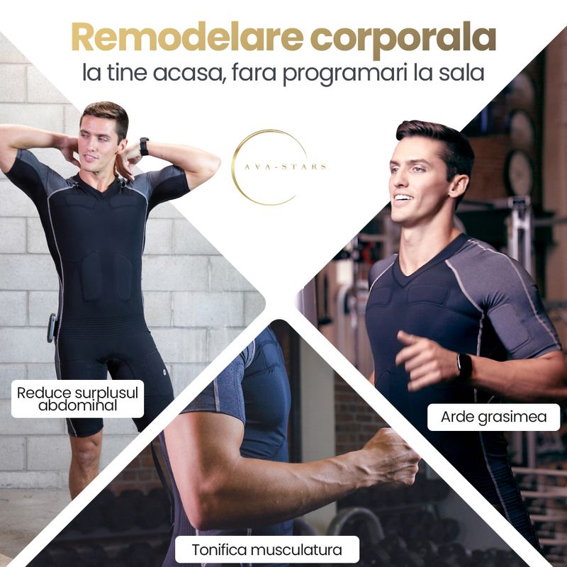 Ingrijire personala si Cosmetice - Aparate & accesorii ingrijire personala - Aparate cosmetice - Aparate intretinere si ingrijire corporala - Echipament EMS pentru Barbati, amelioreaza efectele sedentarismului, reface musculatura pentru mobilitate mai buna, L - Infinity.ro