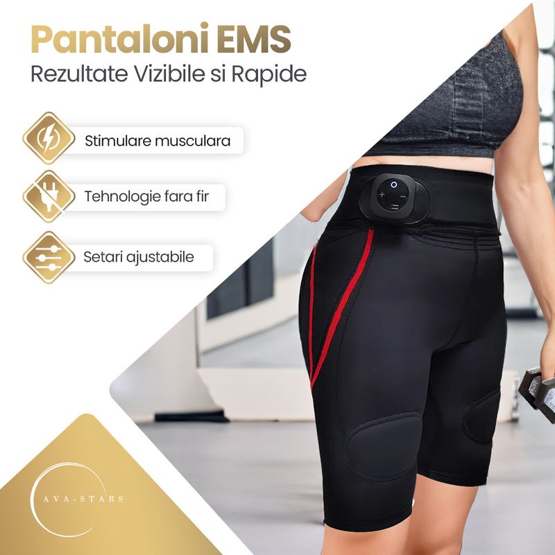 Ingrijire personala si Cosmetice - Aparate & accesorii ingrijire personala - Aparate cosmetice - Aparate intretinere si ingrijire corporala - Echipament EMS pentru Slabit, Tonifiere Fesieri si Picioare, Ava-Stars ®, Pantaloni EMS pentru exercitii fitness, L - Infinity.ro