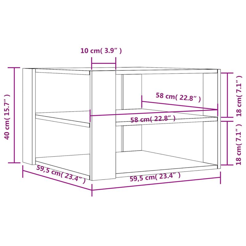 Casa si Gradina - Mobilier - Mese si birouri - Masute de cafea - Masuta de cafea, gri beton, 59,5x59,5x40 cm, lemn compozit - Infinity.ro