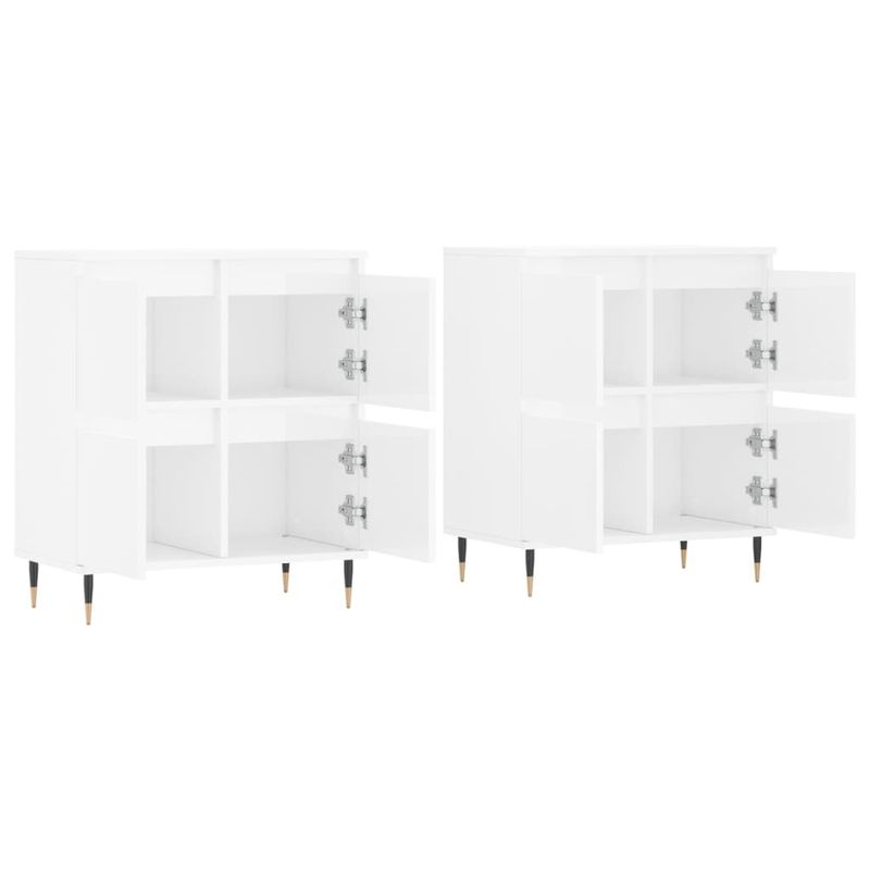 Casa si Gradina - Mobilier - Comode si corpuri - Comode - Servante, 2 piese, alb extralucios, lemn prelucrat - Infinity.ro