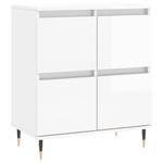 Casa si Gradina - Mobilier - Comode si corpuri - Comode - Servante, 2 piese, alb extralucios, lemn prelucrat - Infinity.ro