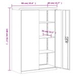 Casa si Gradina - Constructii - Depozitare, transport si protectie - Rafturi, fisete si vestiare - Fiset, alb, 90x40x140 cm, otel - Infinity.ro