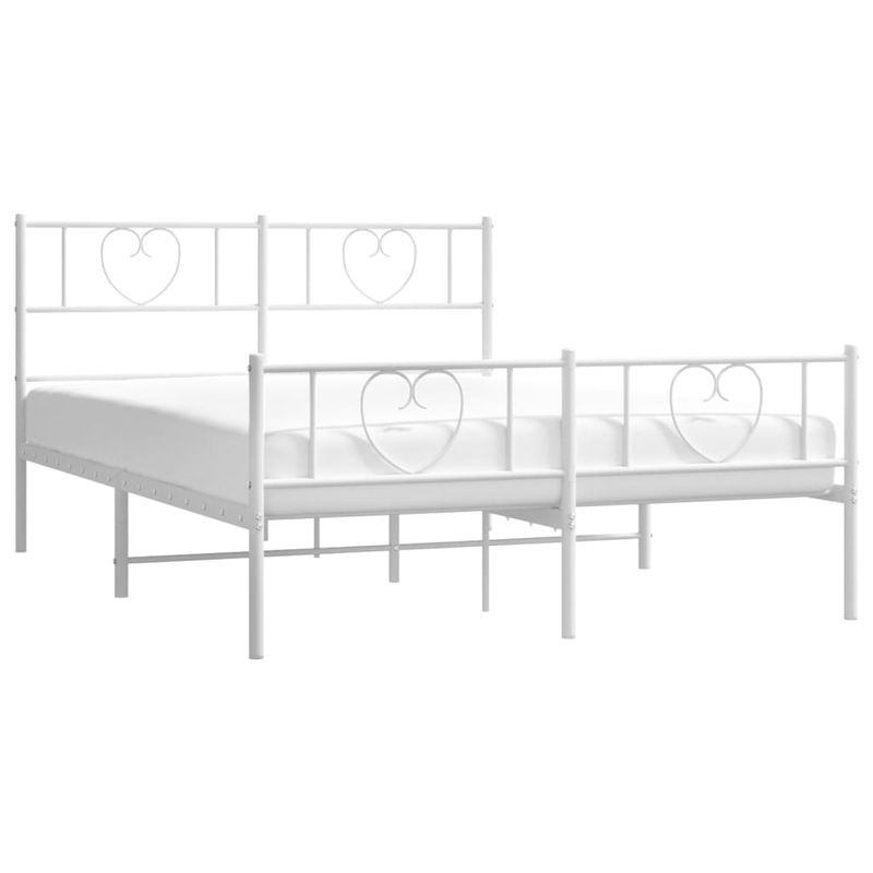 Casa si Gradina - Mobilier - Paturi si accesorii - Paturi - Cadru de pat metalic cu tablie, alb, 150x200 cm - Infinity.ro