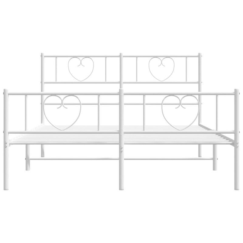Casa si Gradina - Mobilier - Paturi si accesorii - Paturi - Cadru de pat metalic cu tablie, alb, 150x200 cm - Infinity.ro