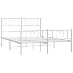 Casa si Gradina - Mobilier - Paturi si accesorii - Paturi - Cadru de pat metalic cu tablie, alb, 150x200 cm - Infinity.ro