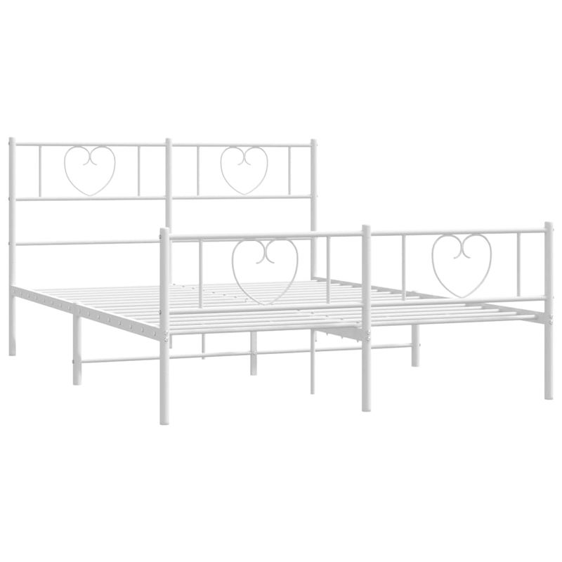 Casa si Gradina - Mobilier - Paturi si accesorii - Paturi - Cadru de pat metalic cu tablie, alb, 150x200 cm - Infinity.ro