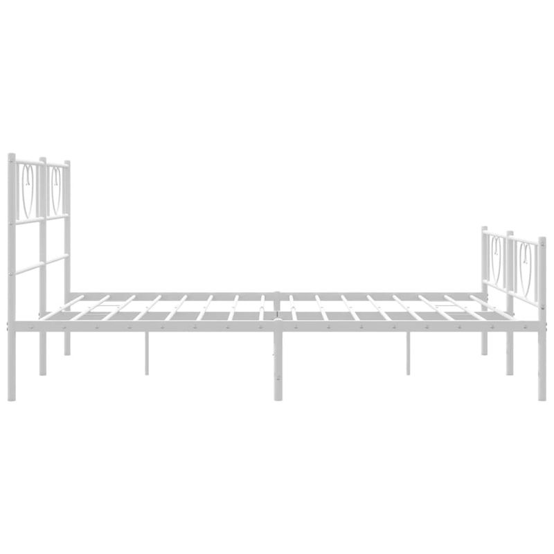Casa si Gradina - Mobilier - Paturi si accesorii - Paturi - Cadru de pat metalic cu tablie, alb, 150x200 cm - Infinity.ro