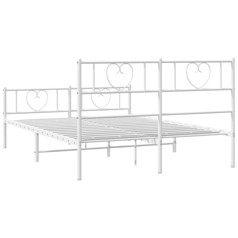 Casa si Gradina - Mobilier - Paturi si accesorii - Paturi - Cadru de pat metalic cu tablie, alb, 150x200 cm - Infinity.ro