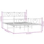 Casa si Gradina - Mobilier - Paturi si accesorii - Paturi - Cadru de pat metalic cu tablie, alb, 150x200 cm - Infinity.ro