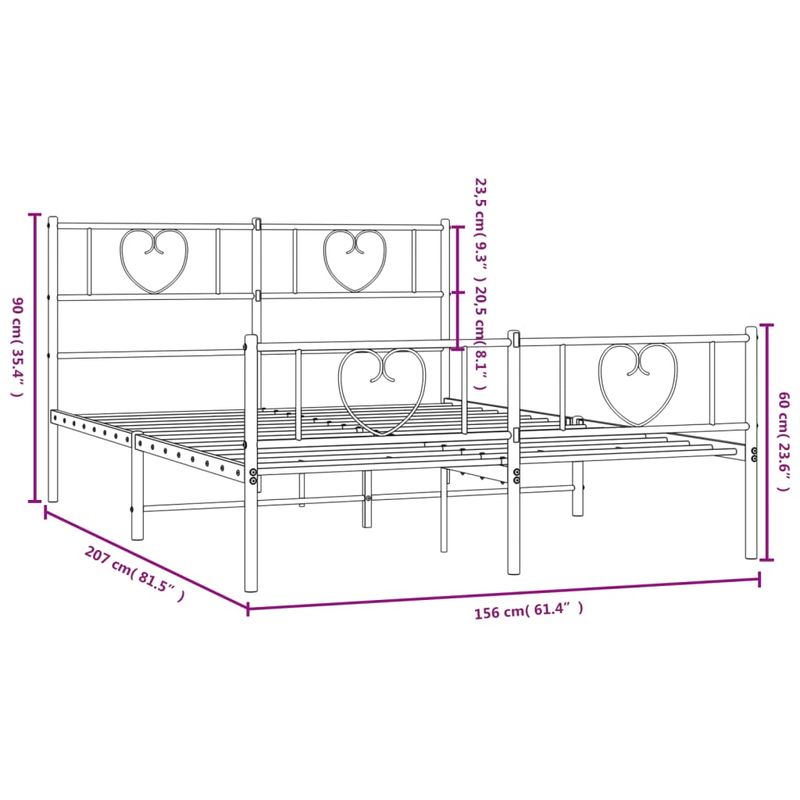 Casa si Gradina - Mobilier - Paturi si accesorii - Paturi - Cadru de pat metalic cu tablie, alb, 150x200 cm - Infinity.ro