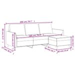 Casa si Gradina - Mobilier - Canapele si coltare - Canapele - Canapea cu 3 locuri si taburet, gri, 180 cm, piele ecologica - Infinity.ro