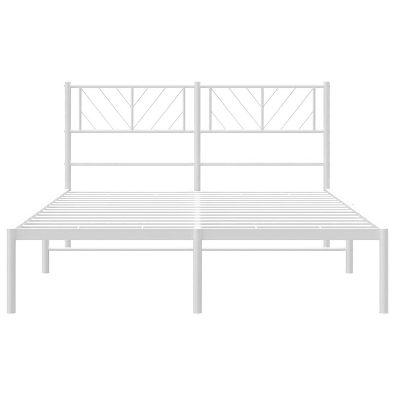 Casa si Gradina - Mobilier - Paturi si accesorii - Paturi - Cadru de pat metalic cu tablie, alb, 120x200 cm - Infinity.ro