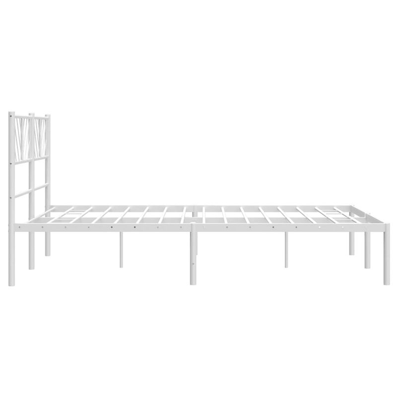 Casa si Gradina - Mobilier - Paturi si accesorii - Paturi - Cadru de pat metalic cu tablie, alb, 120x200 cm - Infinity.ro