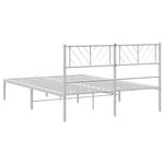 Casa si Gradina - Mobilier - Paturi si accesorii - Paturi - Cadru de pat metalic cu tablie, alb, 120x200 cm - Infinity.ro